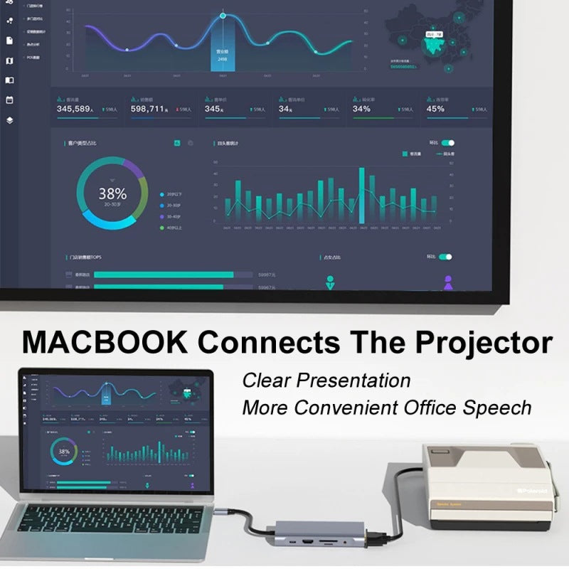 11-in-1 Type-C Docking Station USB-C Hub Adapter HD 100MB Gigabit VGA 4 USB TF/SD AUX PD Type-C Converter 11-in-1 Type-C Docking Station USB-C Hub Adapter HD 100MB Gigabit VGA 4 USB TF/SD AUX PD Type-C Converter